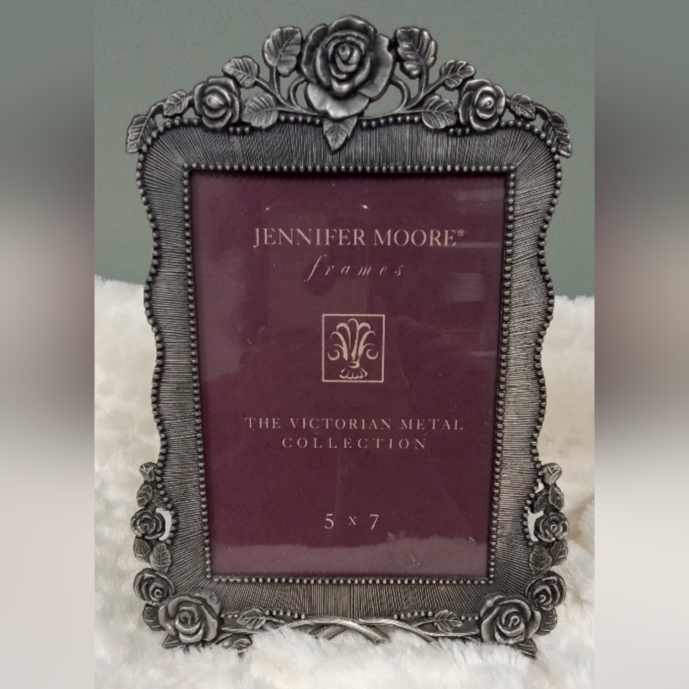Vintage Jennifer Moore Victorian Metal Collection Rose Frame